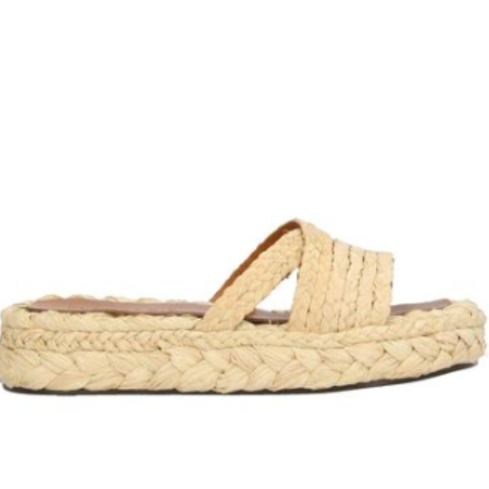 NWT Robert Clergerie Idalie Raffia Flatform Woven Sandal MSRP $360